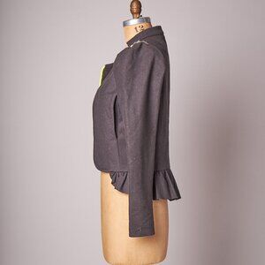 Vintage Y2K Dark Gray With Bright Shiny Trimmings Blazer Jacket